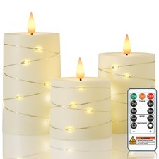 Flameless Candles with Remote Timer, Flickering Battery Operated LED Pillar F...