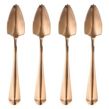4Pcs Stainless Steel Grapefruit Spoons with Serrated Edge Utensils, Rose Gold