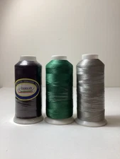 Embroidery Thread 5000 Meter 3 Large Cones Threadart Polyester Brown Green Grey