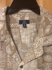 George Button Up Shirt Mens 2XL Beige White G...
