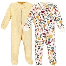 Hudson Baby Unisex Premium Quilted Zipper 6-9 Months, Fall Botanical