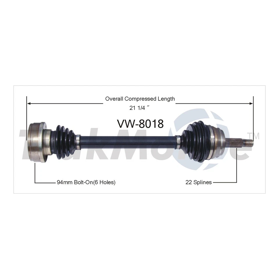 Eje delantero izquierdo delantero derecho CV para Volkswagen Jetta 1980-1984 Foto 3 de 3