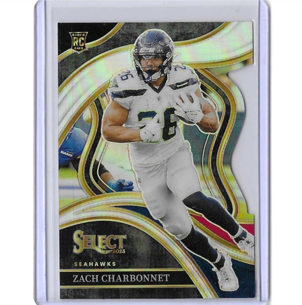 2023 Panini Select - Club Level Zach Charbonnet #202 Silver Prizm Die-Cut (RC)