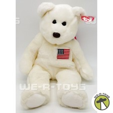 Ty Beanie Buddy Libearty the Bear 14" Plush with American Flag Patch 2000