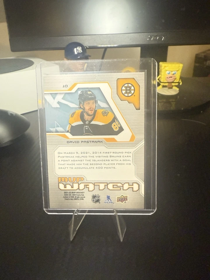 2021-22 Upper Deck MVP - 20th Anniversary David Pastrnak #10 Gold - Image 2 of 2