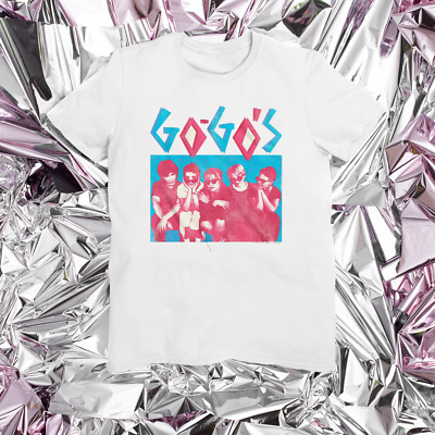 Hot Trend The Go Gos Short Sleeve Cotton White Size S to 4XL Unisex T-Shirt KC02