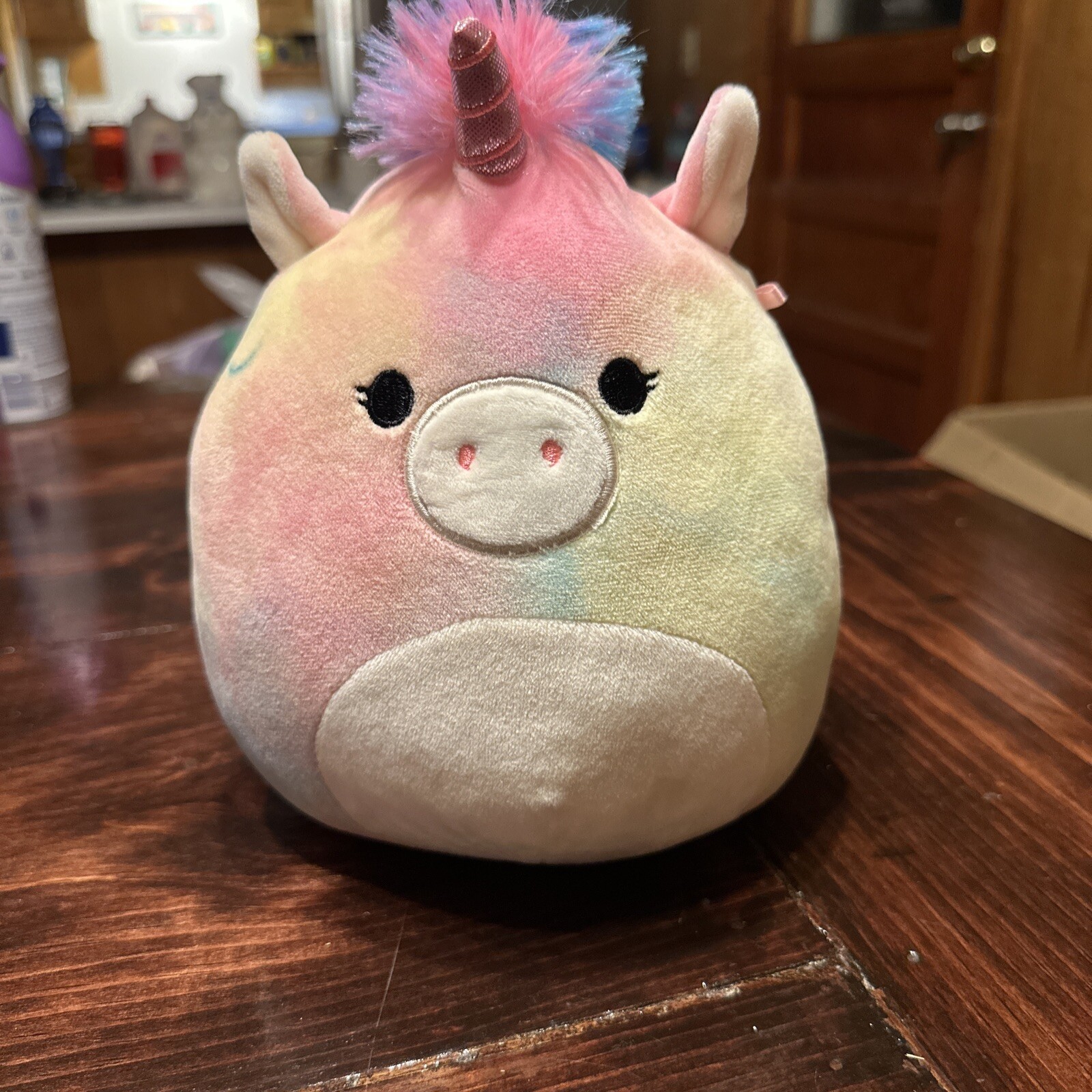 KellyToy Squishmallow 8" Esmeralda Tie Dye Unicorn Rainbow Stuffed ...