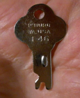 Likenu Original Long Lock Silver Trunk Luggage Suitcase Key T46 P Burg Va. USA