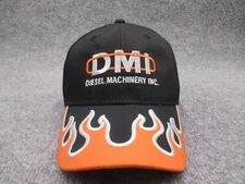 DMI Diesel Macinery Inc Hat Cap Black Orange Flames Strap Back Mens