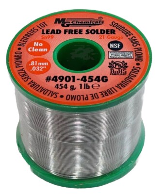 MG Chemicals 4901-454G Solder Wire, Sn99, No Clean, Lead Free, 0.032'' Wire, 1 LB
