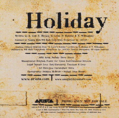 CD Rap Naughty By Nature Featuring Phiness Holiday CD, Promo 1999