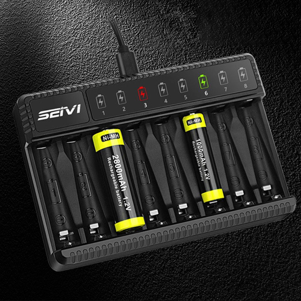 8-Slot Battery Charger Adapter for AA/AAA NiMH Rechargeable Batteries-image
