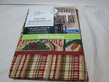 Mainstays PINE LAKE Small Window Set ~ 1 valance & 2 rod pocket tiers ~ NEW