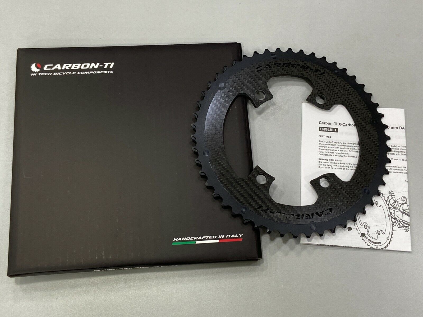 Carbon-Ti X-CarboRing Evo BCD 110x4 Chainring (34T-58T) 9200/8100/ SRM  Origin