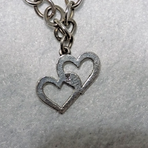 James Avery 925 Bracelet with Mother's Love Charm & Retired Cupid Hearts Charm - Picture 5 of 13