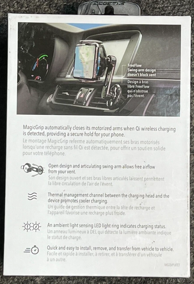 Scosche MagicGrip Auto-Grip Wireless Charging Vent Mount Qi Charging - Image 3 of 4