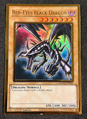 Yu-Gi-Oh! Red-Eyes Black Dragon MAGO-EN003 Gold Rare AA | eBay