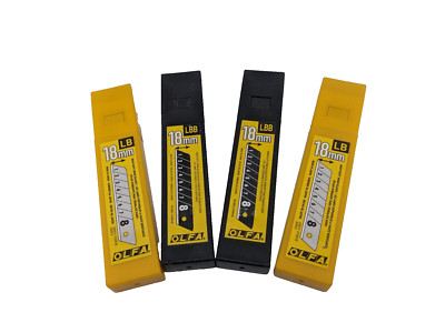 OLFA 18mm Snap off Blades Silver and Black LOT of 28 Blades
