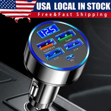 4 USB Port Super Fast Car Charger Adapter for iPhone Samsung Android Cell Phone