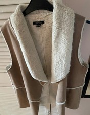 Esmara Women’s Beige/cream Shearling Gilet Uk M 14-16