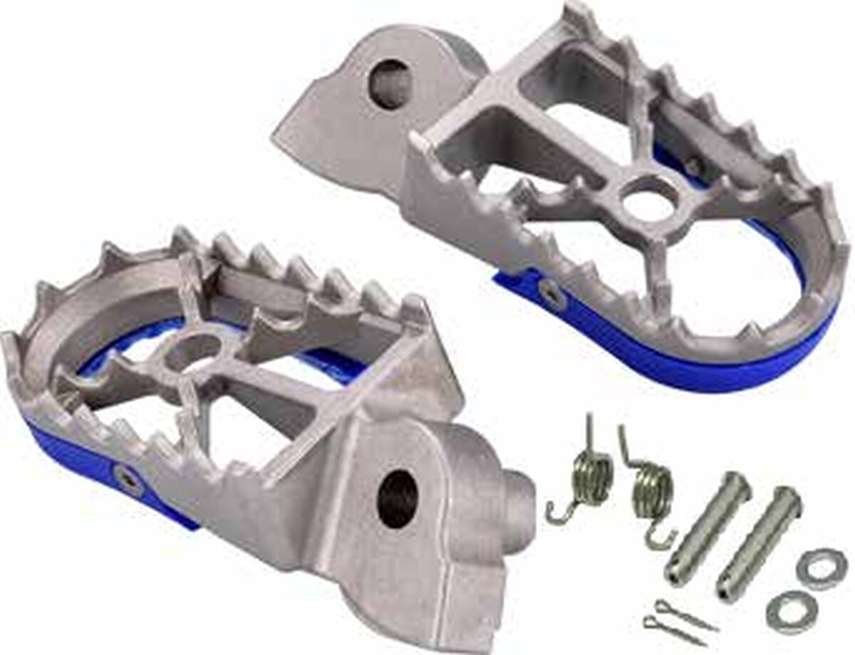 Repose-pieds Yamaha YZ 125 robustes et larges pour maximiser la stabilité des pieds