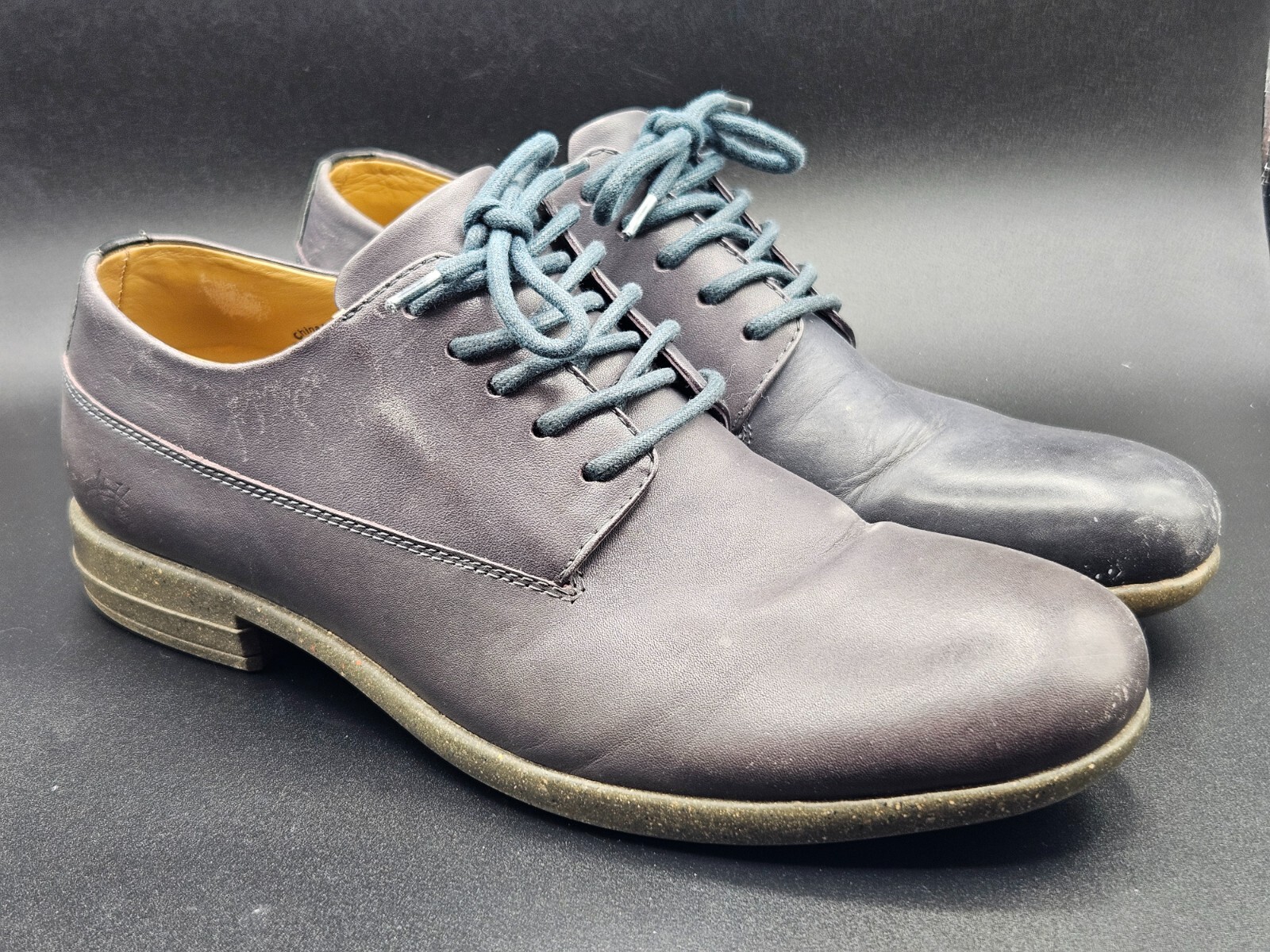 SAOLA Scarpe eleganti casual Oxford JOHN FLUEVOG blu navy TAGLIA 9 con suola in gomma riciclata
