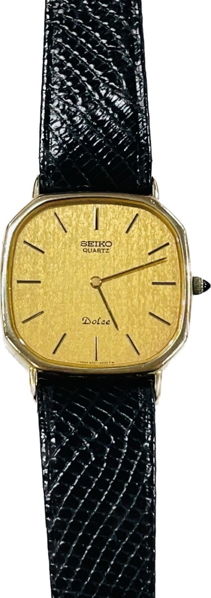 Discount Seiko Dolce 6020-5950 Quartz Gold Dial Square Watch Discount Seiko Dolce 6020-5950 Quartz Gold Dial Square Watch