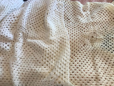 Hand crochet baby blankets x2 yellow white 28" square VGC