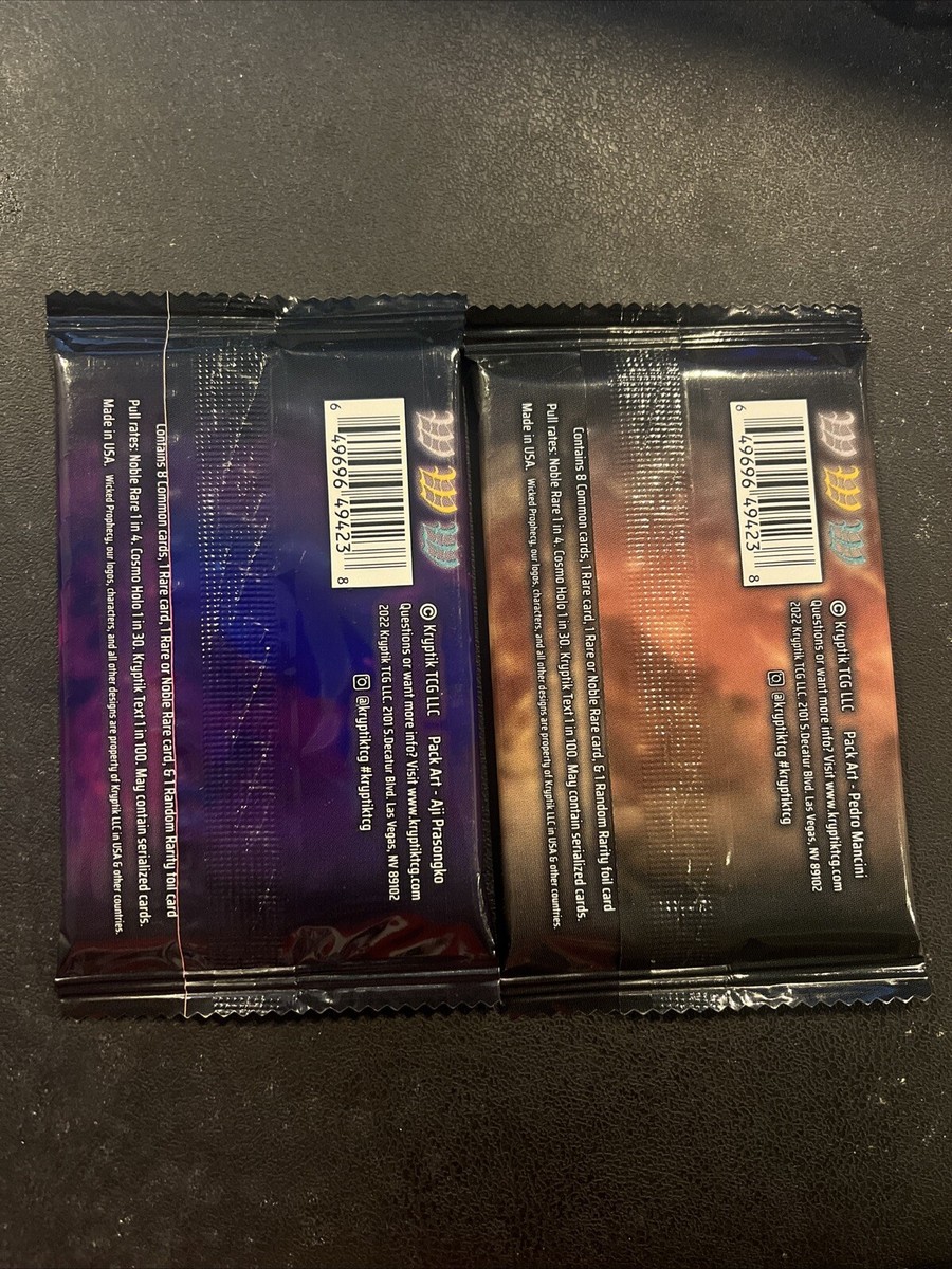 Kryptik wicked Prophecy Trading Card Game Booster packs CCG TCG x2