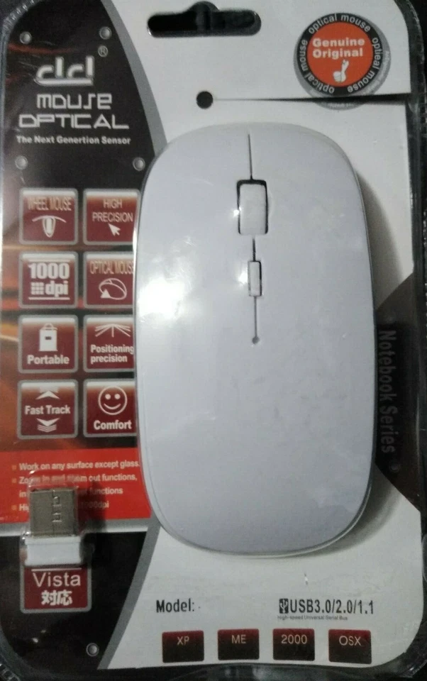 Wireless Mouse, 3.0G Portable Optical Silent Ultra Thin Wireless Computer Mouse  - Image 3 of 4