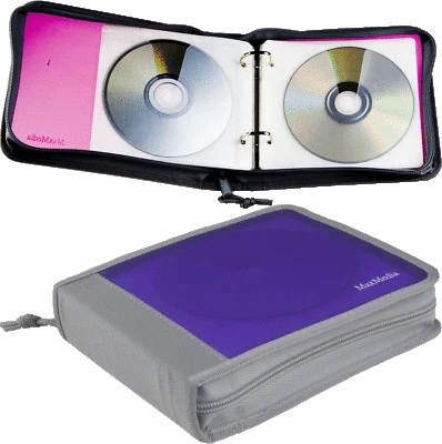 MAXMEDIA CD DVD Carry Case Disc Storage Holder Wallet Binder Holds 20 DISCS Random Colour