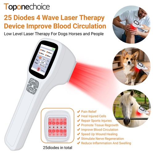 MLS Laser Therapy with 980nm+905nm+808nm+650nm 25 Diodes 4 Wave Laser Therapy