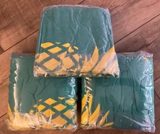 (3) Pack Genovega Oversized Terry Beach Towel 36 X 72 Soft Pineapple / FREE SHIP