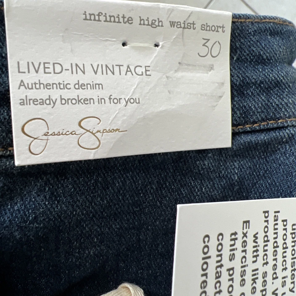 Pantalones Cortos de Jean Jessica Simpson Infinite Corte Cintura Alta - Talla 30 NUEVO Foto 4 de 4