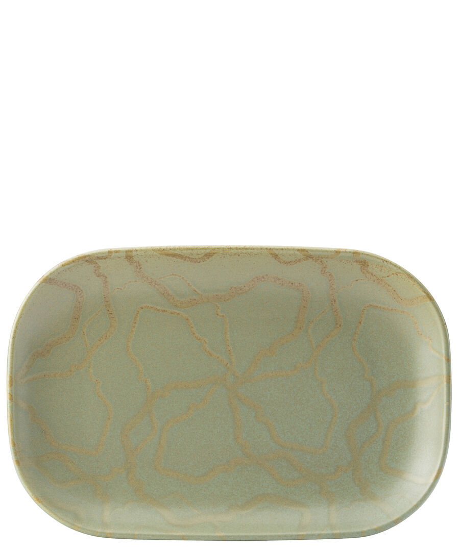 Maze Kale Porcelain Rectangular Platter Serving Tray Set (25X17Cm) Pack Of 6