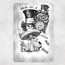Alice in Wonderland Inspired Custom 10"x14" Metal Wall Sign Office Home Mancave