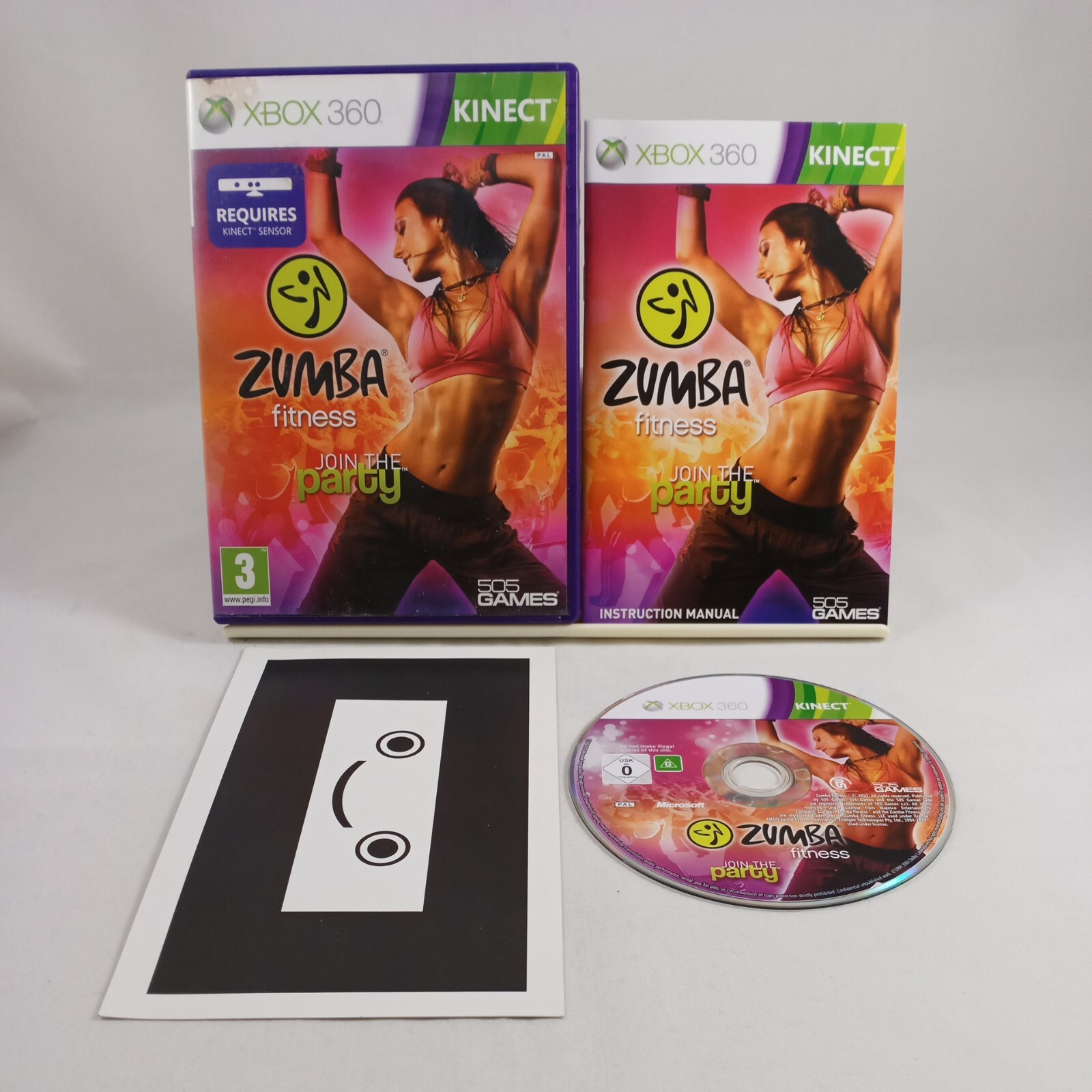ZUMBA FITNESS XBOX 360 Kinect game with manual