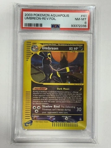 2003 Pokemon Aquapolis - Umbreon Rev.Foil #41 PSA 8 NM-MT