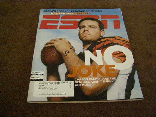 CARSON PALMER Autographed Cincinnati Bengals ESPN Magazine & 8X10 Color Picture