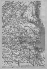 CIVIL WAR MAP, THEATRE IN VIRGINIA SEAT OF WAR STONEMAN