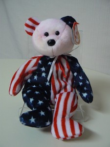 red white and blue beanie baby value