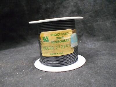 Alpha Black .41MM 100Ft Re-spooled Processed Wire 20AWG Issue # 072665 AWM 1007 