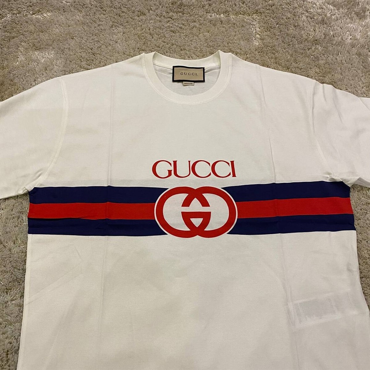 GUCCI Men Logo Print Cotton T-shirt Short Sleeve Size: XL | eBay