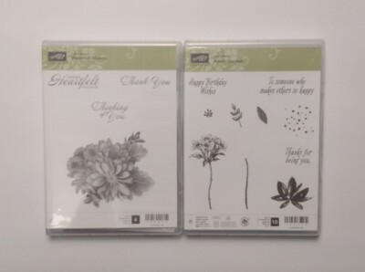 Stampin Up Stamp Sets Lot Of 2 Heartfelt Blooms And Avant Garden 