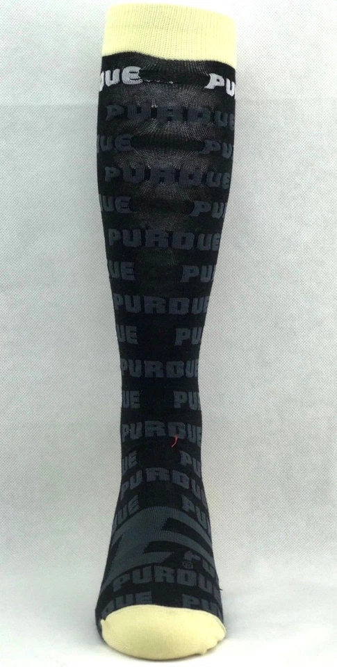 Purdue Boilermakers College Black & Gold Repeat Name Thin Long Socks - Image 2 of 3