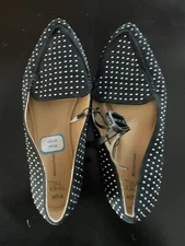 flat pointy black studded womens flat shoes