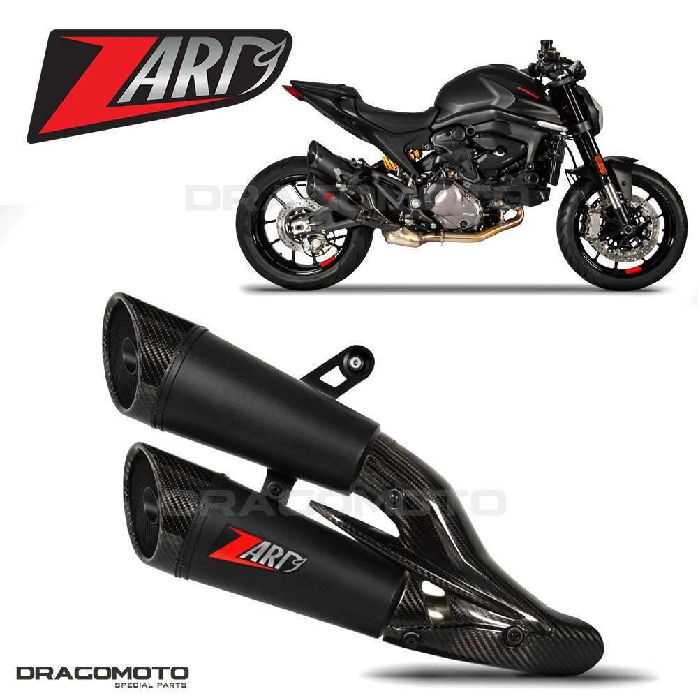 DUCATI MONSTER 937 2021 2022 ZARD Exhaust Black RC CC ZDU130S10SCR B