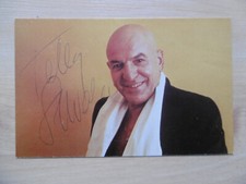 Telly Savalas Kojak autograph signed 10x14 cm postcard
