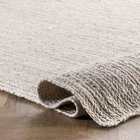 Rug White Jute Carpet 100% Natural Farmhouse Jute Handmade Rustic Runner Braided