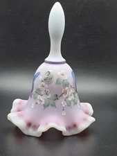 Fenton Blue Burmese Bell With Butterfly Limited Edition #1517/2500 Signed